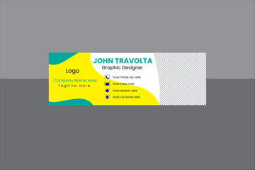 Email signature vector design template.