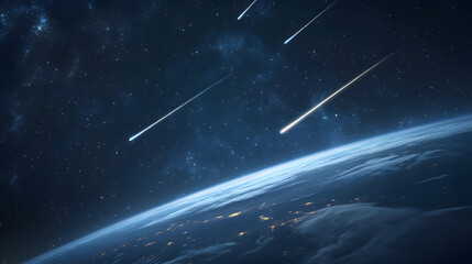 Mesosphere with Meteor Trails