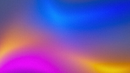 Abstract purple orange blue grainy summer poster design background. Colorful grainy gradient soft glowing backdrop design, web header, banner.