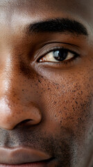 Extreme close-up of a hyperpigmentation skin condition of a man