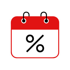 Creative graphic of a calendar with percentage sign illustrating discounts and promotions