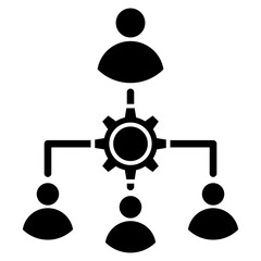 Human resources icon with glyph style