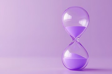 Purple hourglass on a violet background.