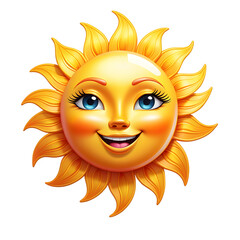 mascot character happy yellow sun weather on white background isolate