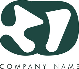 Creative Abstract Initial Letter CD Logo Design