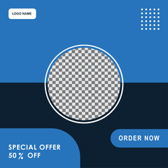 Blue Digital marketing agency social media post template