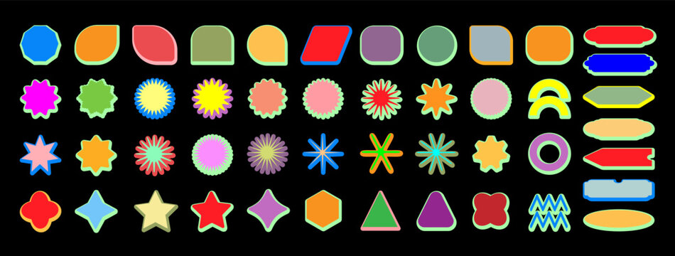Brutal modern contemporary figure. Abstract geometric shapes and icons. Swiss design aesthetics. Trendy 90s retro style.