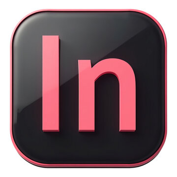 adobe indesign icon 3d button design software isolated on png transparent background