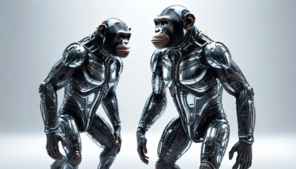 Fototapeta premium a futuristic chimpanzee