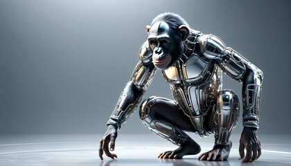 a futuristic chimpanzee
