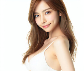 Fototapeta premium 白い水着の美女