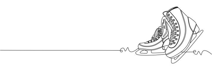 line art background with illustration ice skates