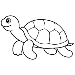 turtle line art vector illustration