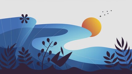 Obraz premium Blue Gradient Abstract Background