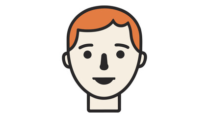 simple person with orange hair illustration