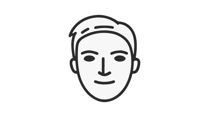 simple person face vector outline illustration