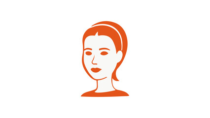 simple woman orange shape vector illustration