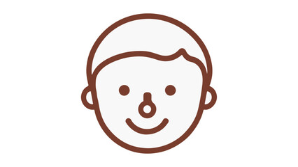 cute boy face symbol illustration outline art