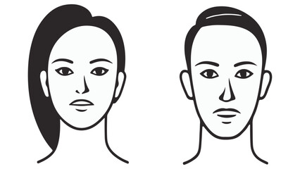 man and woman face illustration in vector