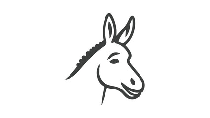 smiling funny donkey icon 