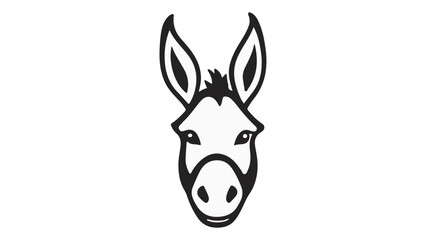 cute donkey face shape, cute donkey head outline, donkey sign illustration, donkey cartoon vector outline illustration