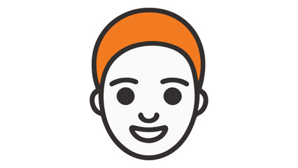 smiling kid with orange hair simple icon