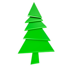 Abstract Christmas Tree, 3D rendering isolated on transparent background