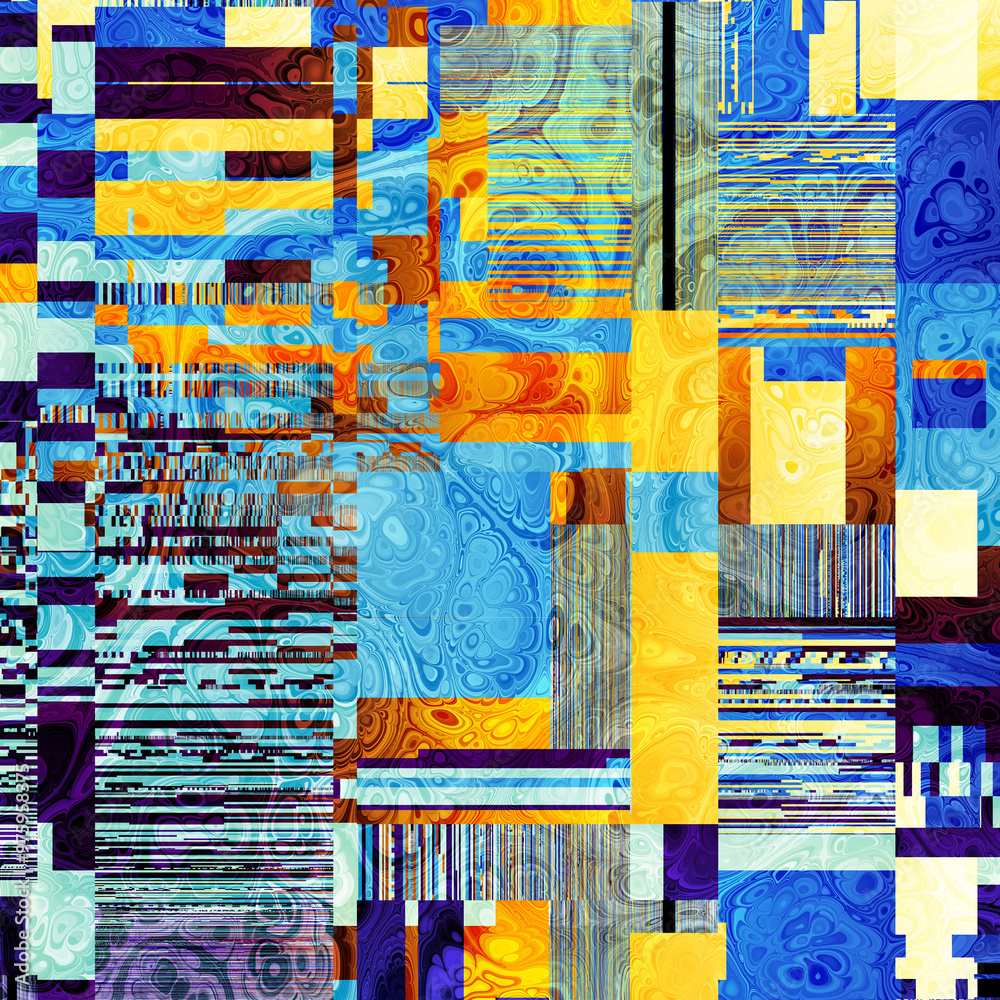 Aufkleber tv noise static effect, abstract glitch background. fractal digital art pattern