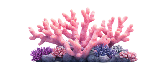 Vibrant pink coral with different textures captured underwater, showcasing marine life diversity