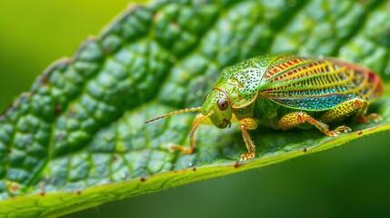 Naklejka premium Leafhopper close up wallpaper