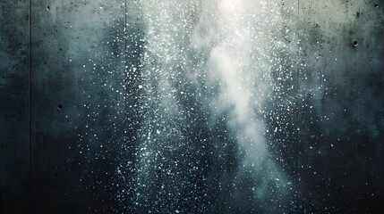 Obraz premium Powerful jet of water blasting away layers of grime from a concrete wall, exposing the smooth surface underneath, high contrast, industrial, realistic textures, cinematic shot