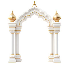 Obraz premium Elegant white and gold arch with intricate design. Perfect for cultural, architectural
