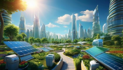 Eco-Friendly Futuristic City with Integrated Recycling