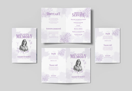 Memorial Funeral Program Obituary Template