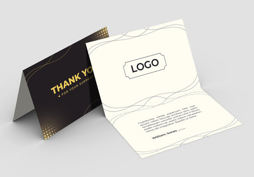 Black & Yellow Thank You Card Template