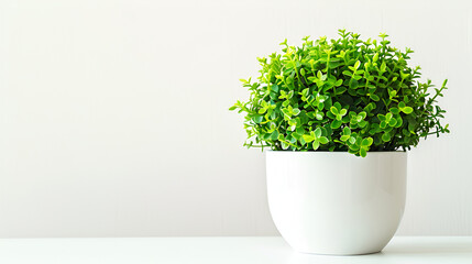 Flower in pot on wooden table ,Mini plant succulent on wooden white desk, little plant and leaf in potted on table, copy space