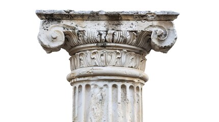 Obraz premium A detailed illustration of an ancient column, showcasing its classical design and intricate carvings. This image stands alone with no background, emphasizing the architectural beauty and historical