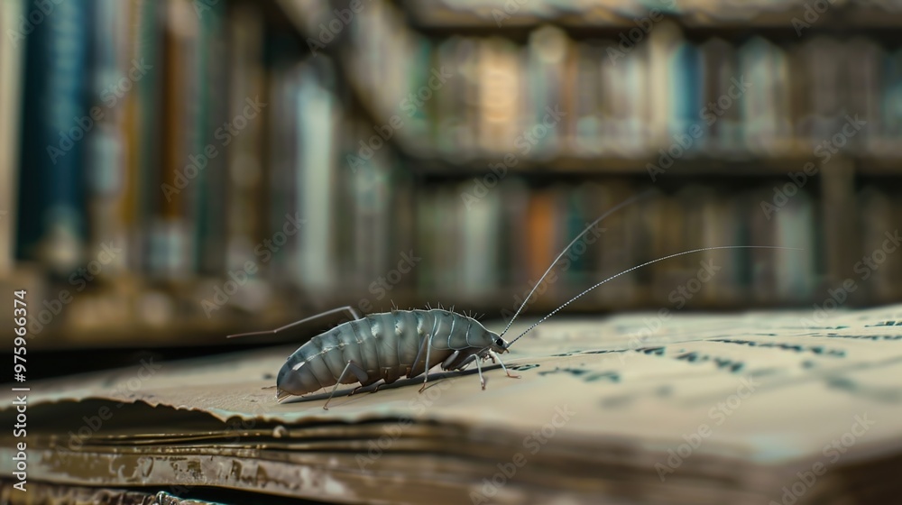 Canvas Prints silverfish in the library