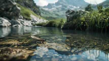 Fototapeta premium stonefly near river wallpaper