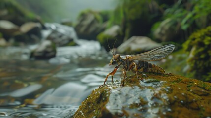 stonefly near river wallpaper