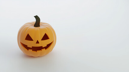 Jack-O-Lantern Pumpkin Halloween Decoration Isolated on Black Background