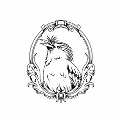bird sketch. bird drawing practice material. vector illustration