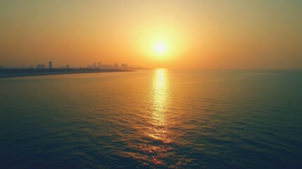 Naklejka premium Beautiful sunset over the Arabian Gulf