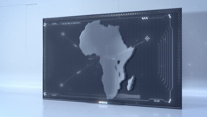 Pin-Art Africa map with HUD UI