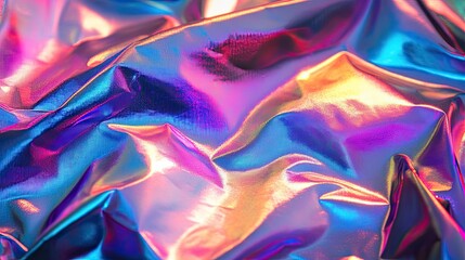 Holographic foil background with iridescent colors