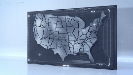Pin-Art USA map with HUD UI