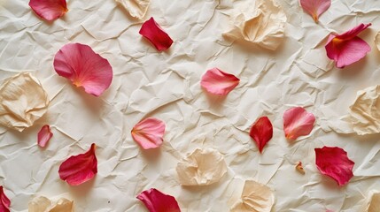 High-quality image of handmade paper with flower petals embedded, creating a natural, eco-friendly aesthetic