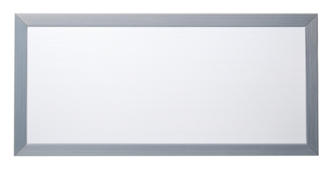 Grey Framed White Board Isolated on Transparent Background