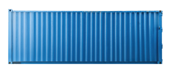 Blue Shipping Container Isolated on Transparent Background