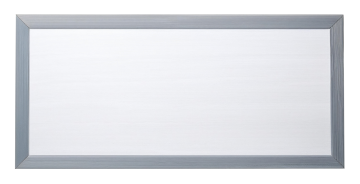Grey Framed White Board Isolated on Transparent Background